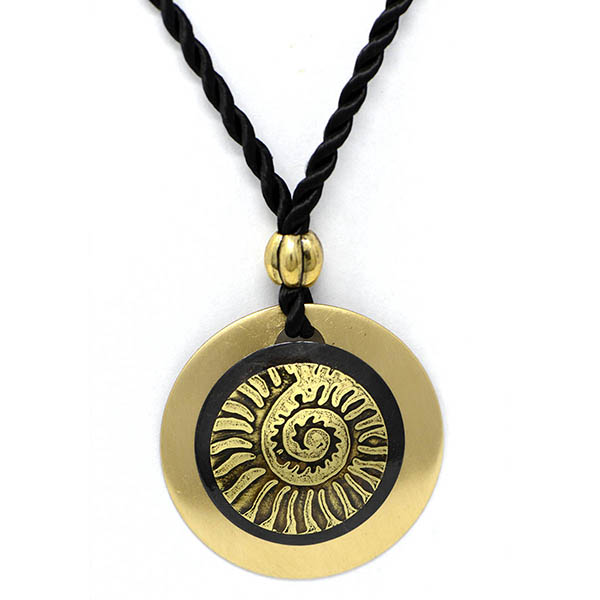 Nautilus Shell Sacred Geometry Brass Pendant Necklace - Heart Mala Yoga  Jewellery